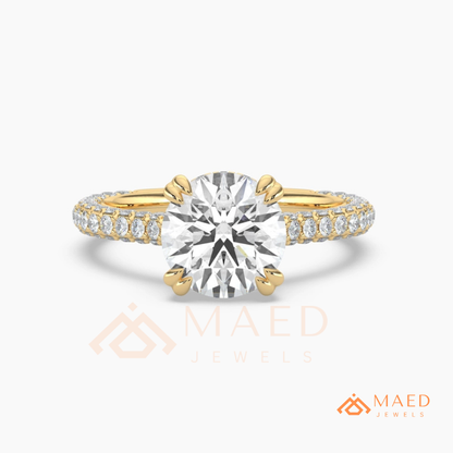 Nature-Inspired Radiant Cut Three-Stone Engagement Ring with Thorn Band in Silver, 14K Gold & Rose Gold