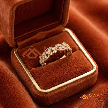 Amara Milgrain Botanical Eternity Band | Silver, 14K Yellow, & Rose Gold