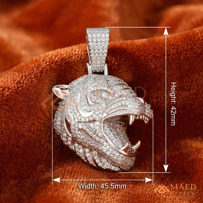 The Roaring Tiger Iced Out Pendant – High-Detail Hip Hop Jewelry