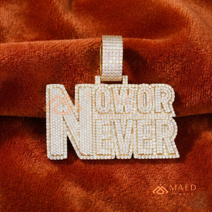 Now or Never" Iced Out Statement Pendant – Luxury Custom Jewelry