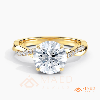Emerald Cut Bezel-Set Solitaire Engagement Ring in Silver, 14K Gold & Rose Gold