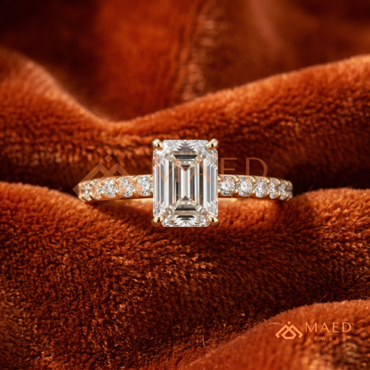 Romantic Heart Cut Bypass Engagement Ring with Swirl Pavé Band