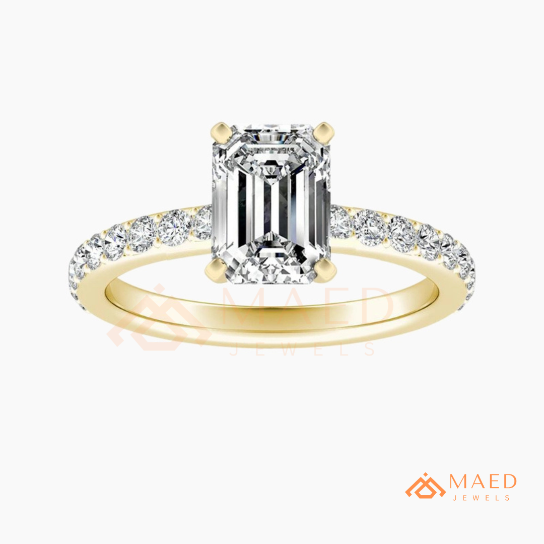 Premium Halo Engagement Ring | Oval, Radiant & Princess Cut Pavé Bands