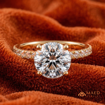 The Penelope Round Cut Diamond Simulant Ring | Silver, 14K Yellow, & Rose Gold