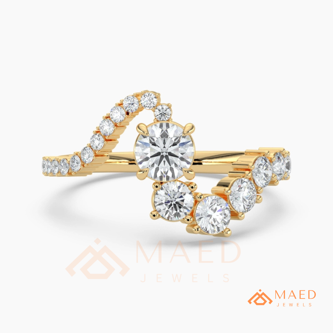 Nature-Inspired Radiant Cut Three-Stone Engagement Ring with Thorn Band in Silver, 14K Gold & Rose Gold