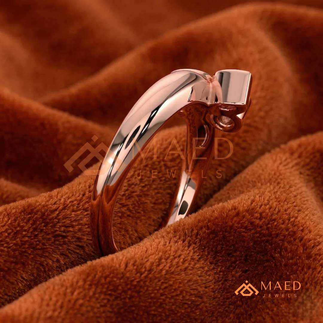 Cluster Petal Ring in 14K White Gold | Botanical Bezel Band