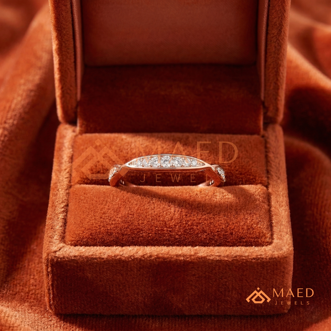 The Interlocking Twist Eternity Band – 2-Row Micro-Pavé Braided Ring (Sterling Silver, 14K Yellow, White, or Rose Gold)
