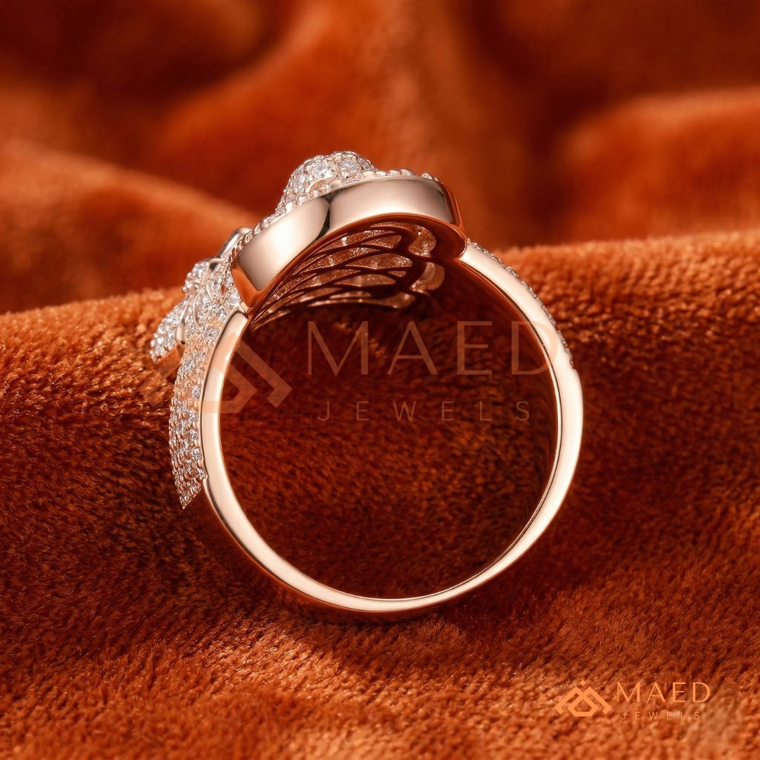 Men's Heavy Pave Crystal Jesus Portrait Ring in 925 Sterling Silver & 14K Gold Finish