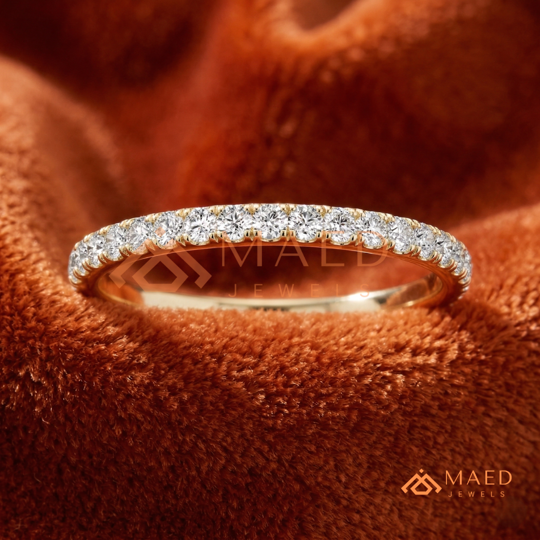 Petite Open Marquise Twist Diamond Wedding Band | Curved Bypass Stacking Ring in Silver, 14K Gold, & Rose Gold
