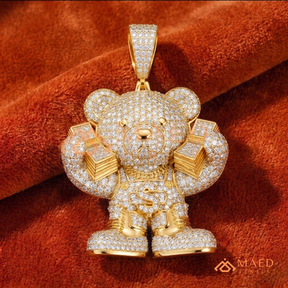 Heavy 3D Multi-Layered Baguette Cross Charm – Fully Flooded