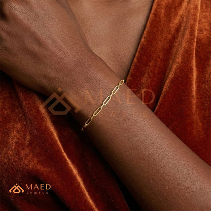 Diamond Paperclip Link Bracelet