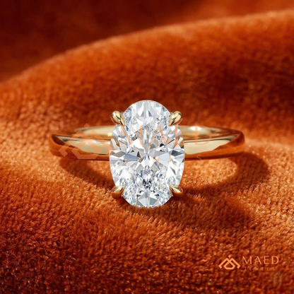 Classic Oval Cut Moissanite Solitaire Ring | 14K Gold, Rose Gold & Sterling Silver Engagement Ring for Women