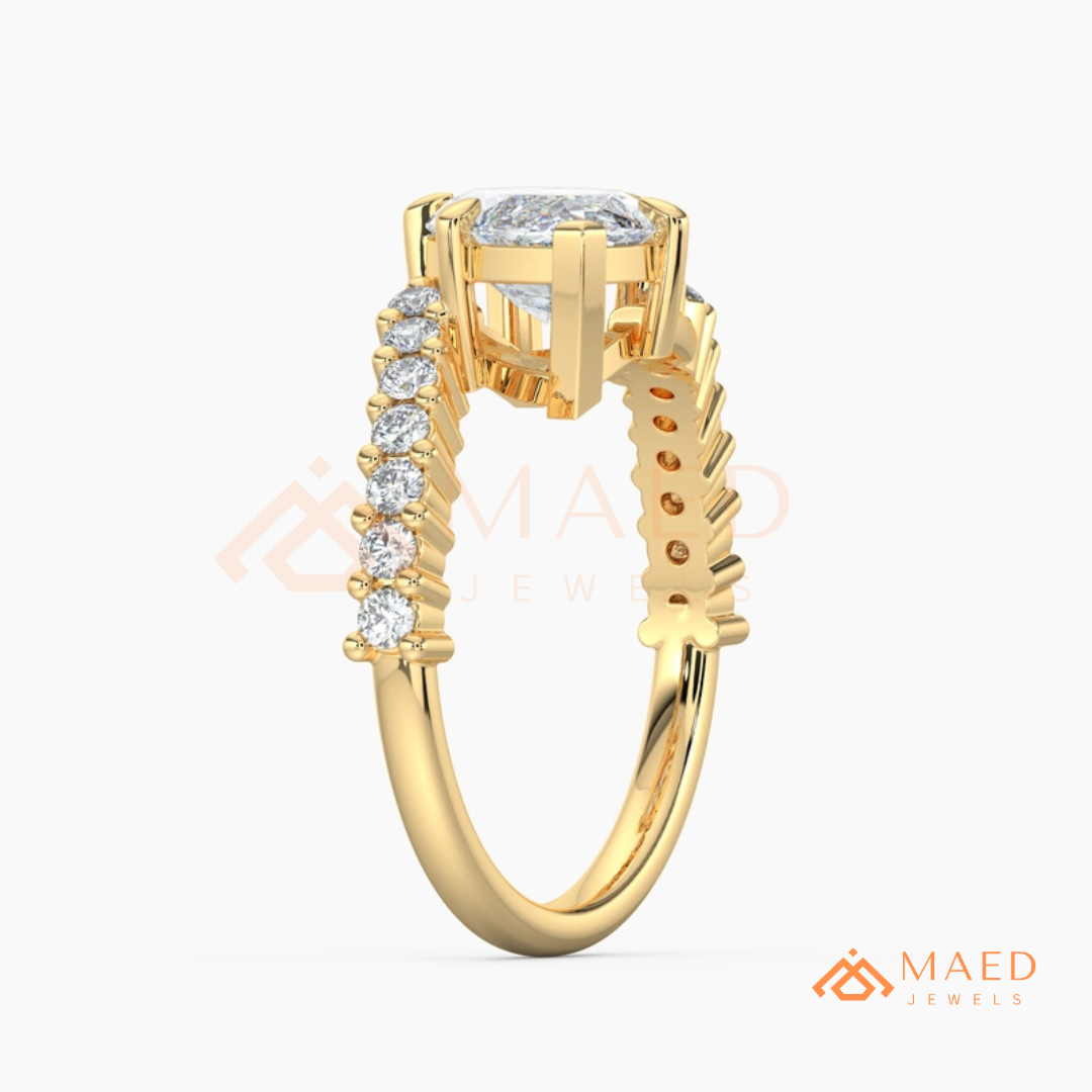 Marquise Cut Diamond Bypass Engagement Ring in Sterling Silver, 14K Gold, & 14K Rose Gold