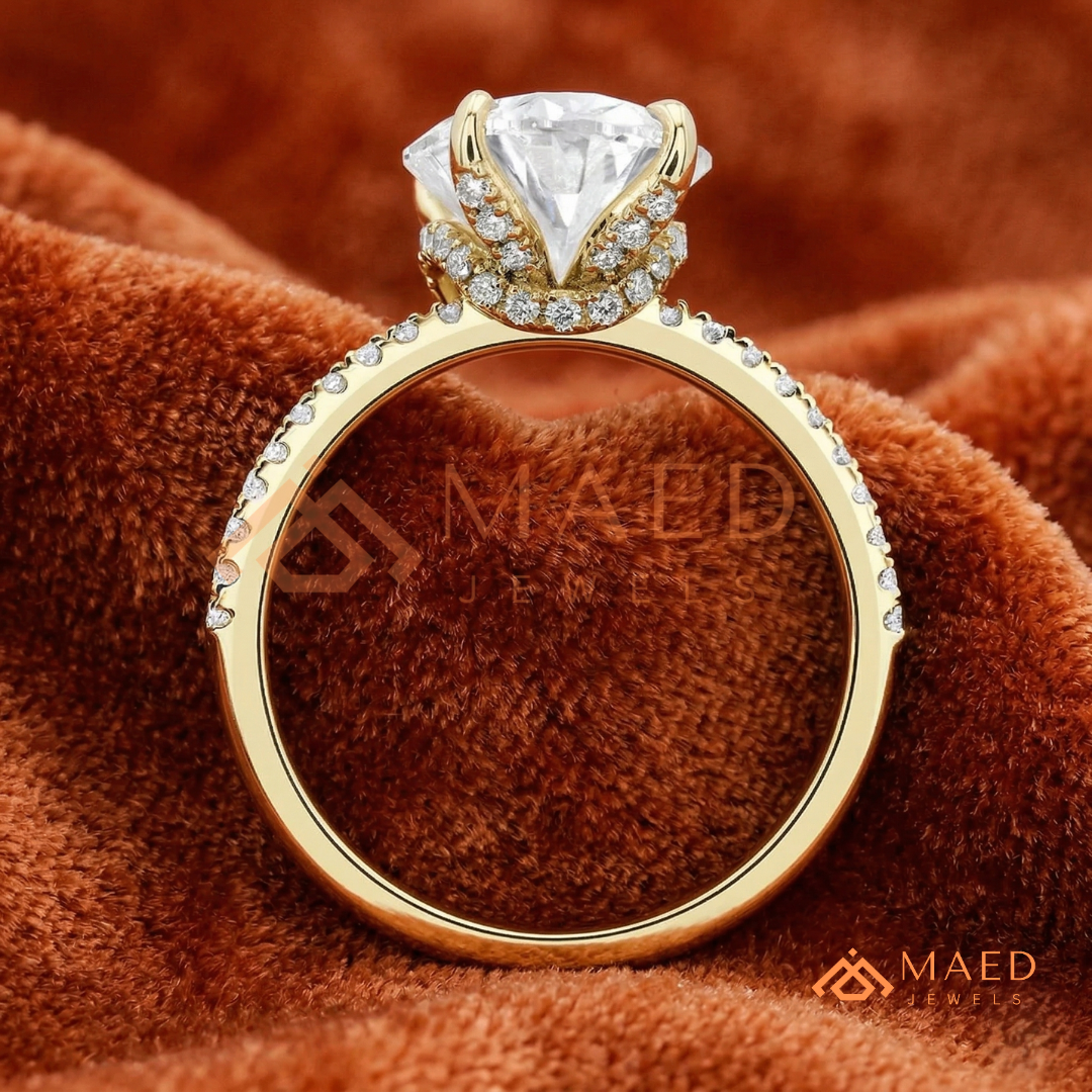 Nature-Inspired Radiant Cut Three-Stone Engagement Ring with Thorn Band in Silver, 14K Gold & Rose Gold