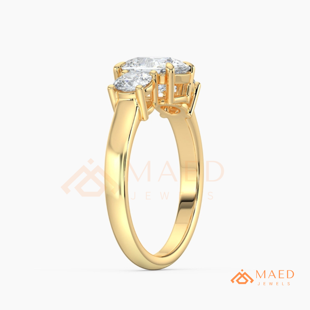 Classic Oval 3-Stone Trilogy Engagement Ring in Gold, Rose Gold & Silver