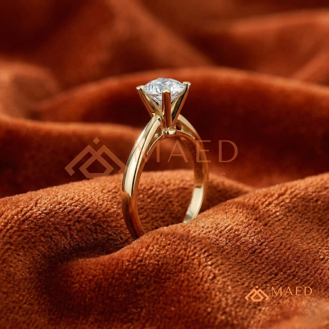 Classic Princess Cut Solitaire Engagement Ring | 14k Gold, Rose Gold & Sterling Silver