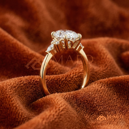Classic Round Brilliant [Gemstone Type] Tiffany Style Ring in 14K Yellow Gold, Rose Gold & Silver
