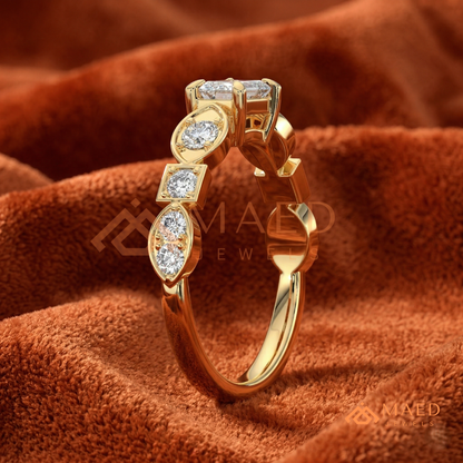 Vintage Emerald Cut Art Deco Engagement Ring in 14K Gold, Rose Gold & Silver