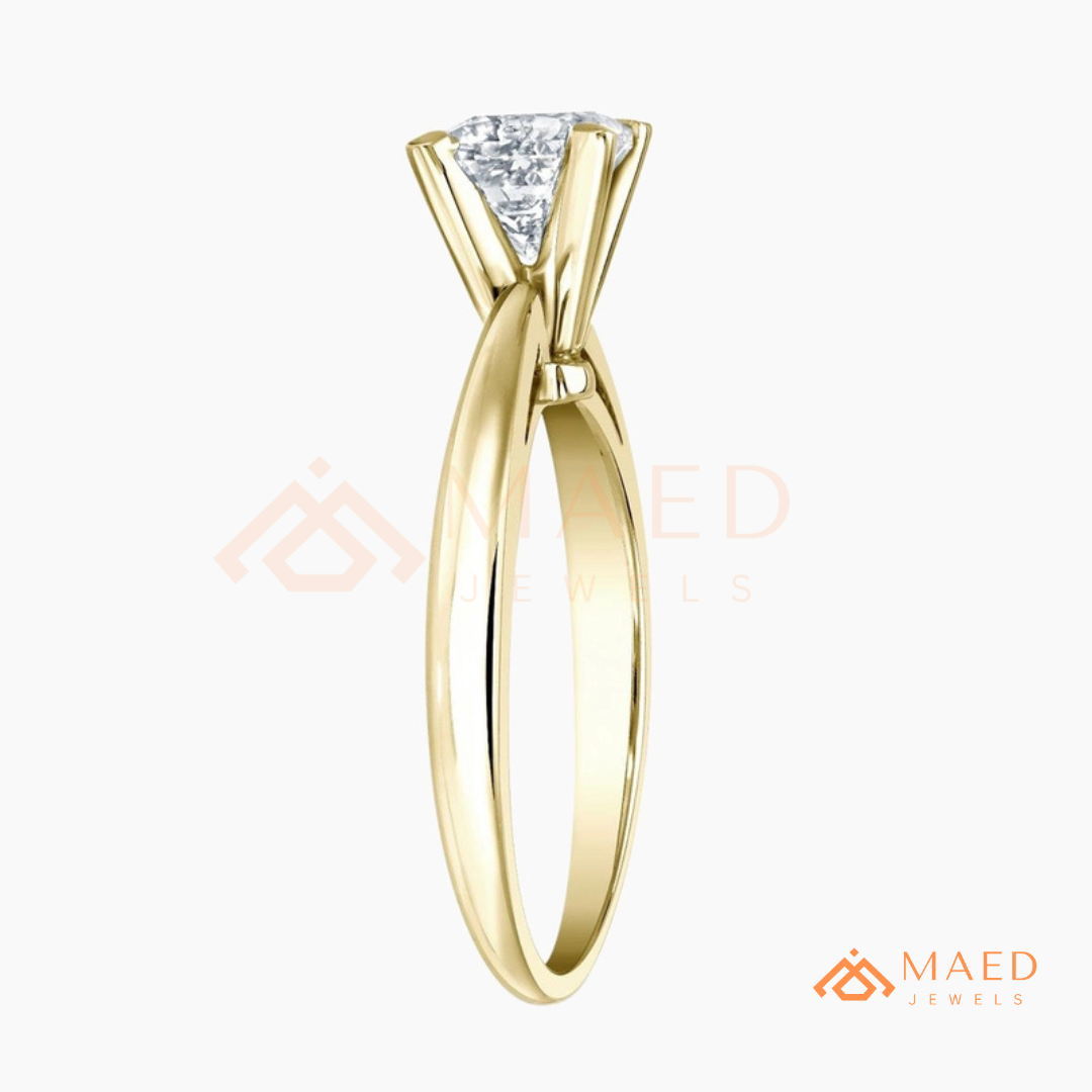 Classic Princess Cut Solitaire Engagement Ring | 14k Gold, Rose Gold & Sterling Silver