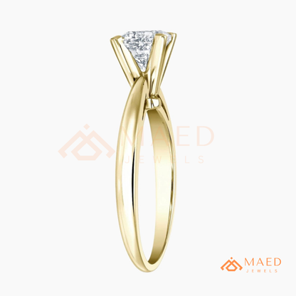 Classic Princess Cut Solitaire Engagement Ring | 14k Gold, Rose Gold & Sterling Silver