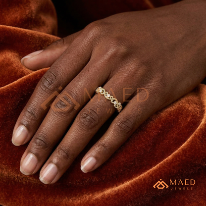 Vintage Filigree Milgrain Wedding Band in Silver, 14K Yellow & Rose Gold