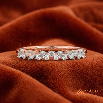 Aria Floating Marquise Cluster Eternity Band | Silver, 14K Yellow, & Rose Gold