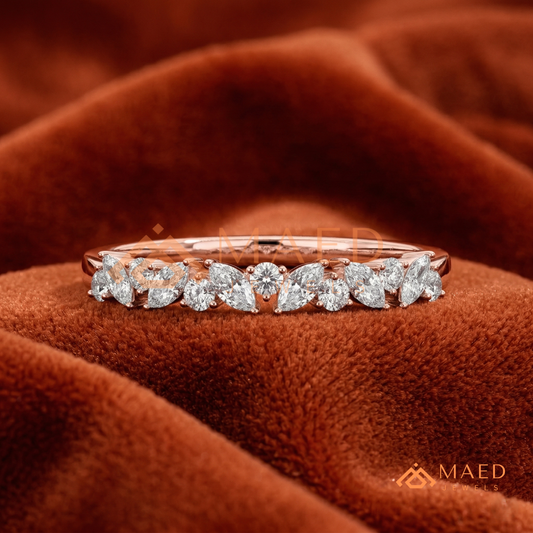 Aria Floating Marquise Cluster Eternity Band | Silver, 14K Yellow, & Rose Gold