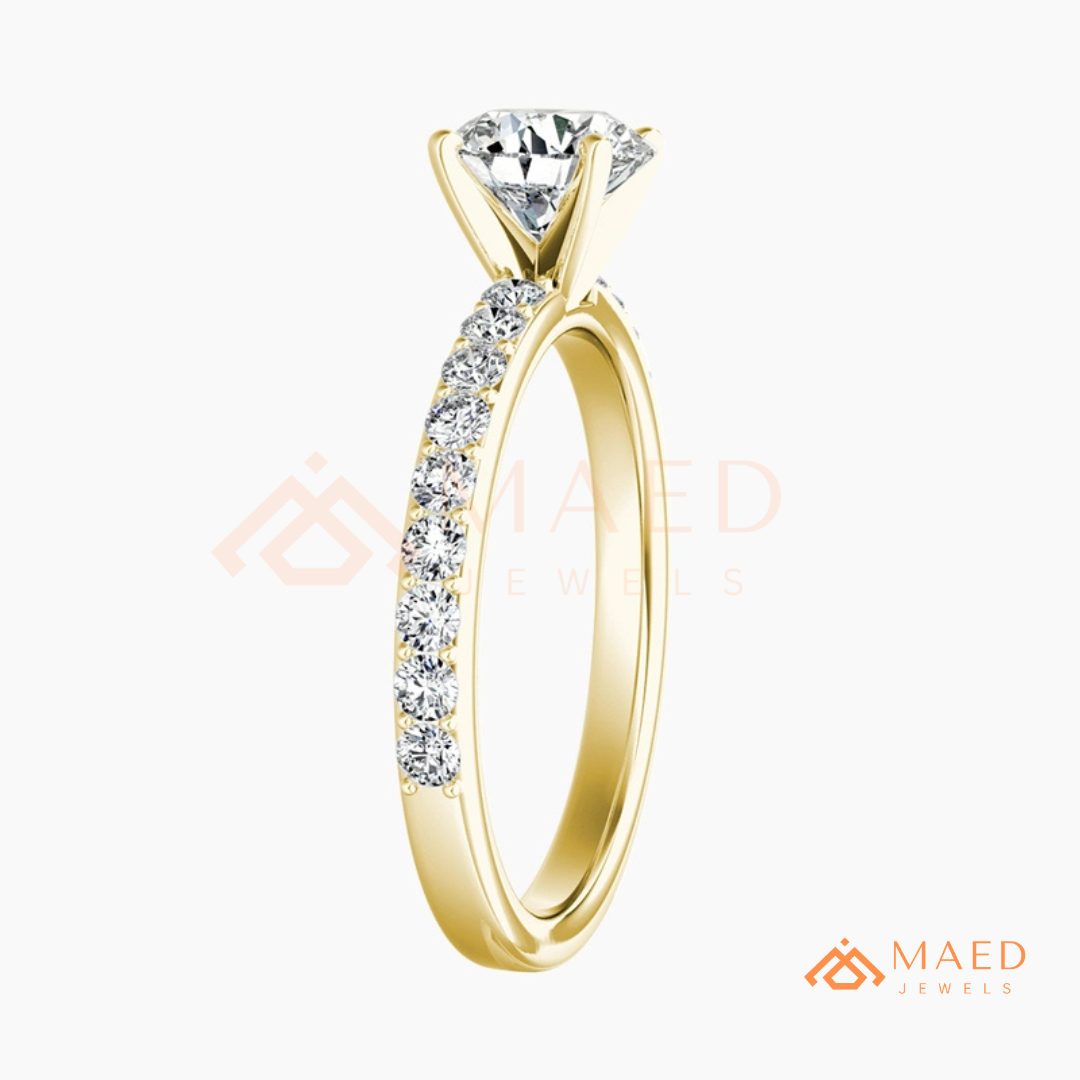 Premium Halo Engagement Ring | Oval, Radiant & Princess Cut Pavé Bands