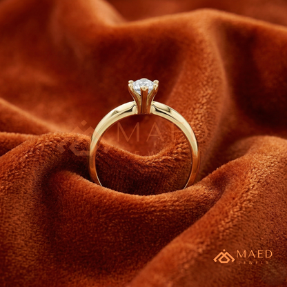 Minimalist Marquise Cut [Gemstone Type] Tapered Solitaire Ring in 14K Yellow Gold, Rose Gold & Silver