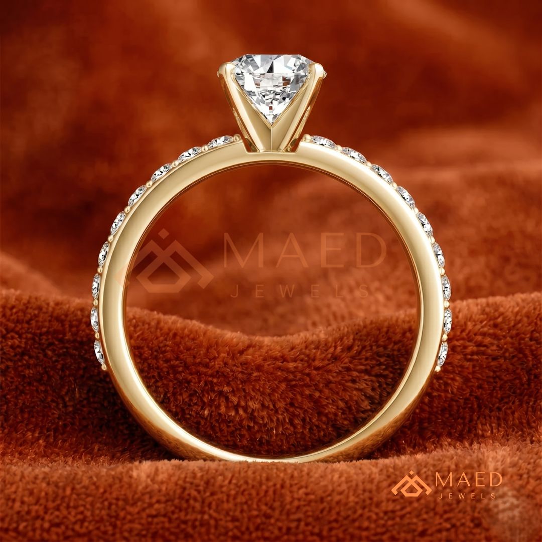 Premium Halo Engagement Ring | Oval, Radiant & Princess Cut Pavé Bands