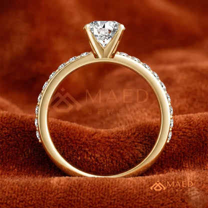Premium Halo Engagement Ring | Oval, Radiant & Princess Cut Pavé Bands