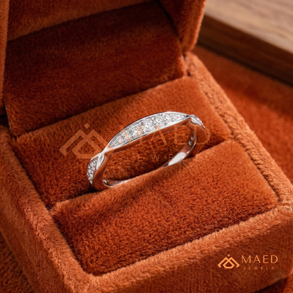 The Interlocking Twist Eternity Band – 2-Row Micro-Pavé Braided Ring (Sterling Silver, 14K Yellow, White, or Rose Gold)