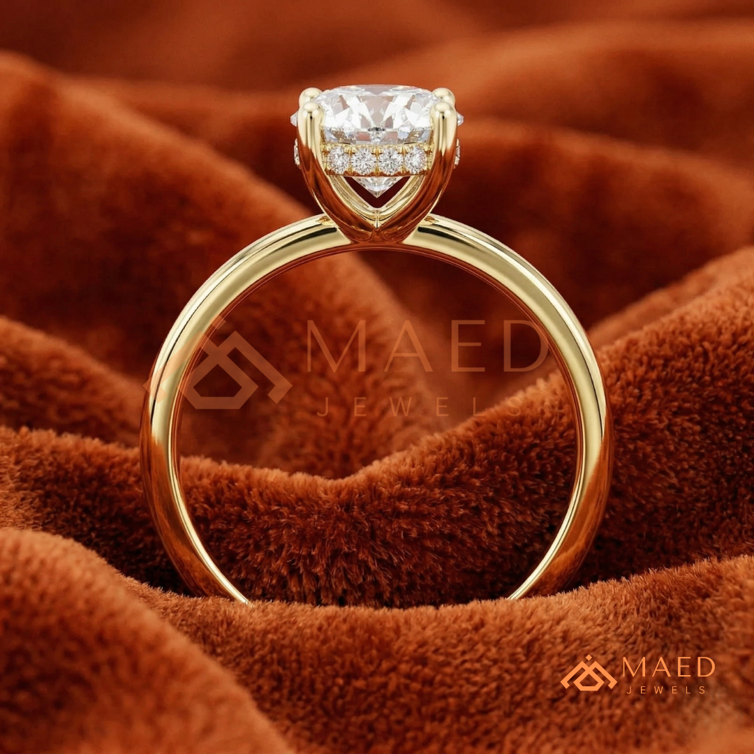 Classic Oval Cut Solitaire Engagement Ring in Silver, 14K Gold, & 14K Rose Gold