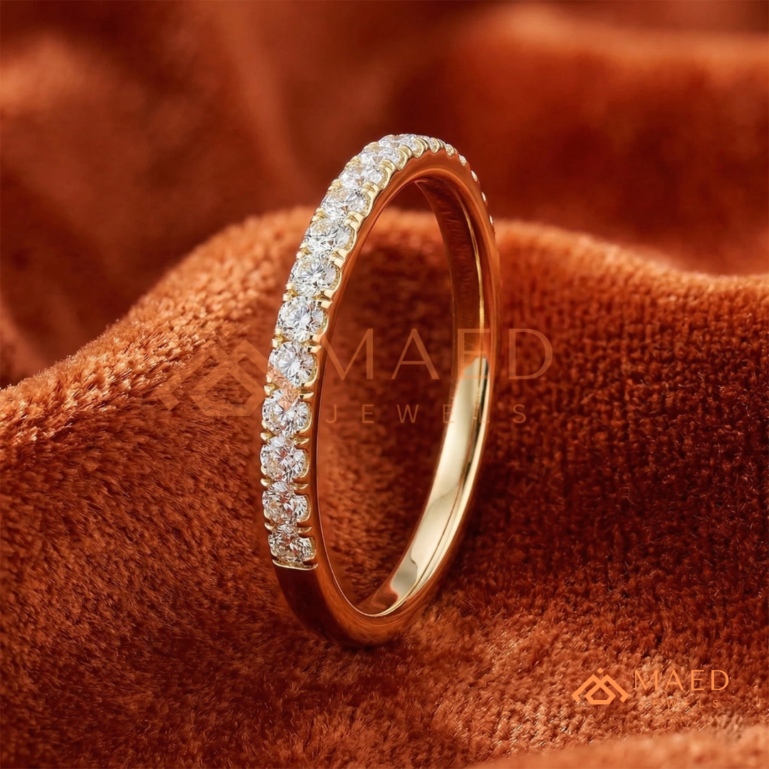 Petite Open Marquise Twist Diamond Wedding Band | Curved Bypass Stacking Ring in Silver, 14K Gold, & Rose Gold