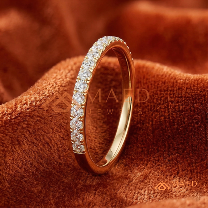 Petite Open Marquise Twist Diamond Wedding Band | Curved Bypass Stacking Ring in Silver, 14K Gold, & Rose Gold
