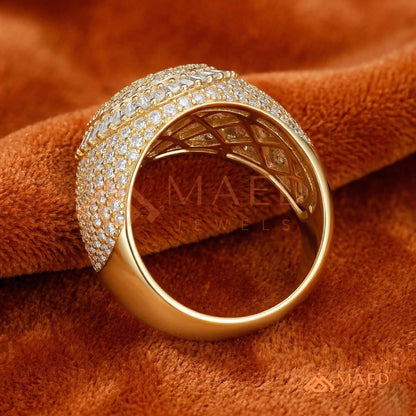 The Solace Wave Band | Tension-Set Floating Diamond Ring