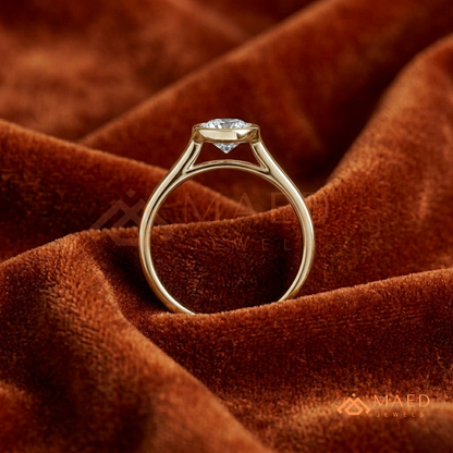 The Solitaire Bezel Ring – Round Brilliant Gemstone (Silver & 14k Gold)