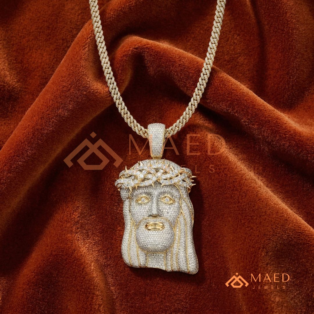 Iced Out Jesus Piece Pendant – Micro Pave Hip Hop Necklace