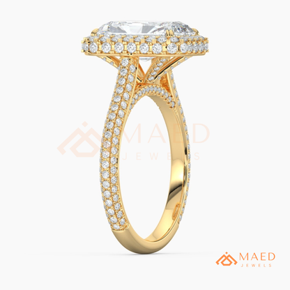 Radiant Cut Halo Engagement Ring in Sterling Silver, 14K Gold & 14K Rose Gold