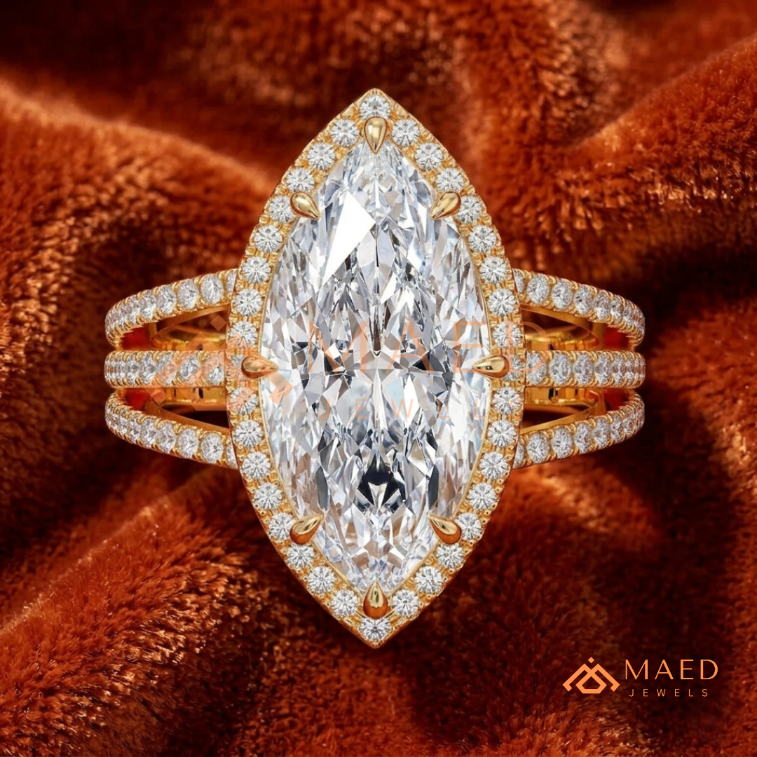 Classic Oval Cut Solitaire Engagement Ring with Split Shank Pave Band in Silver, 14K Gold & Rose Gold