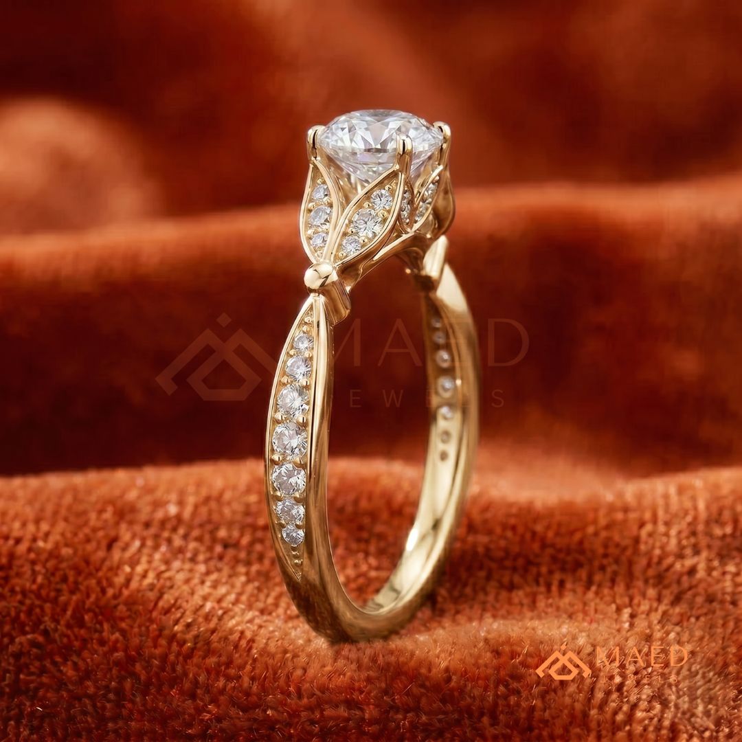 The Grace Radiant Cut Solitaire Engagement Ring with Pave Twist Band in Silver, 14K Gold & 14K Rose Gold