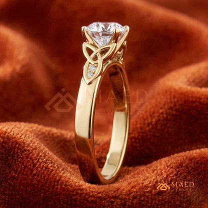 Radiant Cut 3-Stone Engagement Ring with Pear Side Gems & Pavé Band