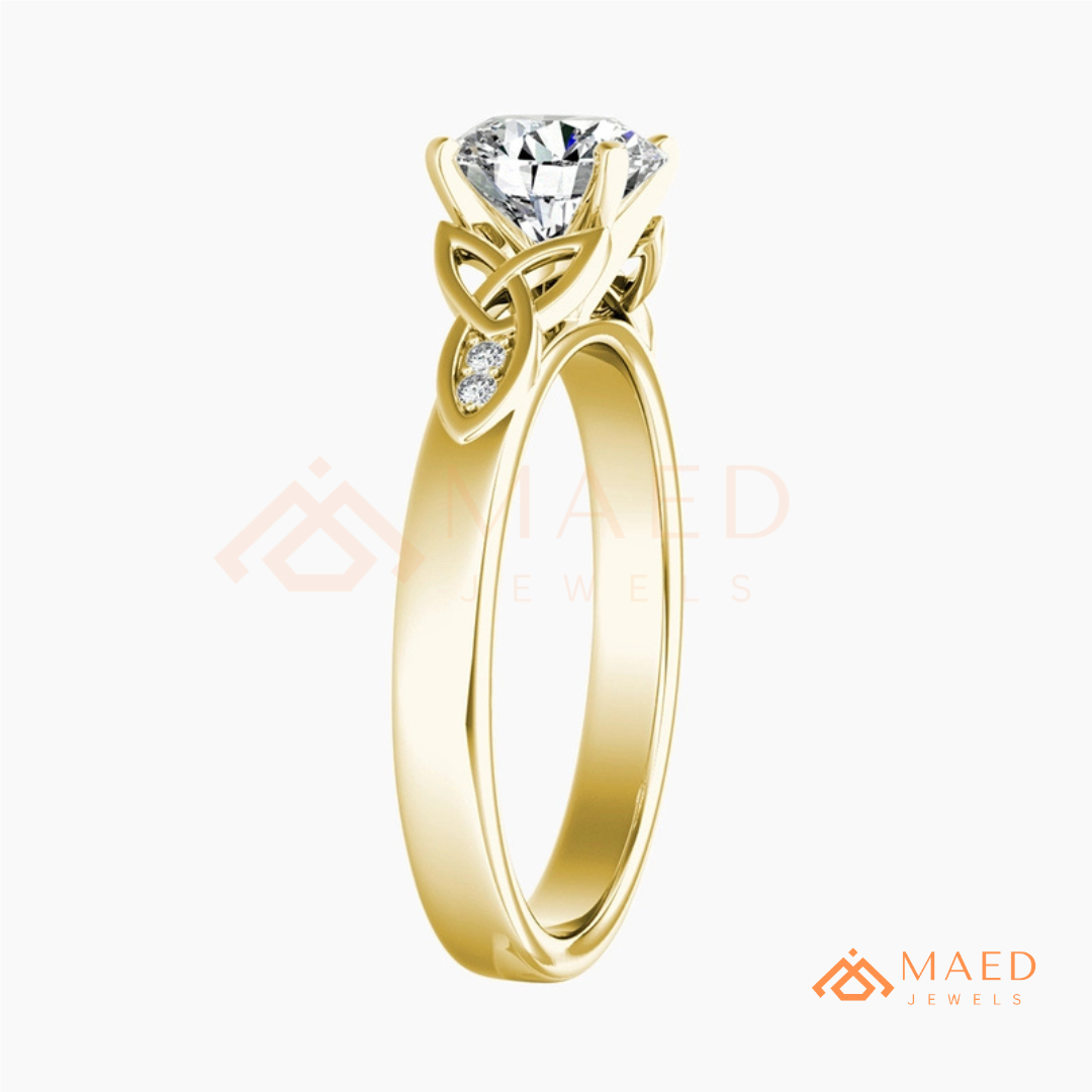 Radiant Cut 3-Stone Engagement Ring with Pear Side Gems & Pavé Band