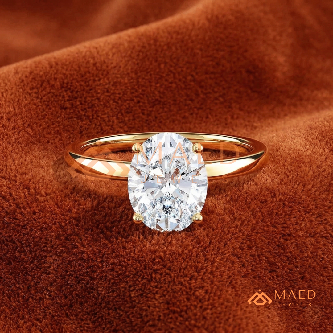 The Victoria Oval Cut Solitaire Ring | Silver, 14K Yellow, & Rose Gold