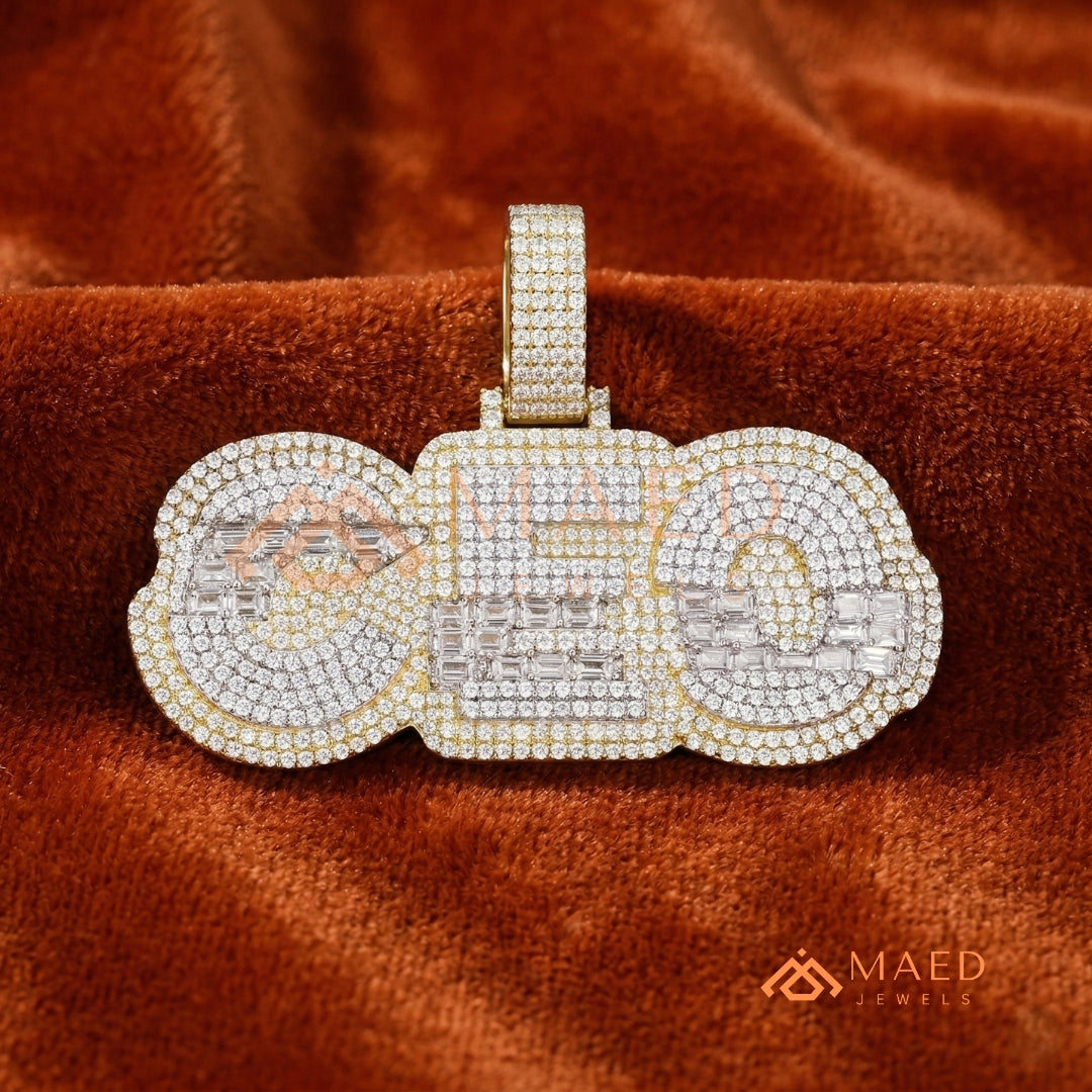CEO Luxury Diamond Letter Pendant - 14K Gold, Rose Gold & Sterling Silver