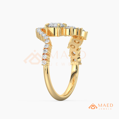 Nature-Inspired Radiant Cut Three-Stone Engagement Ring with Thorn Band in Silver, 14K Gold & Rose Gold
