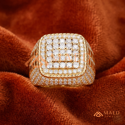 Men's Concentric Pave Diamond Dome Ring | Silver, 14K Gold & Rose Gold
