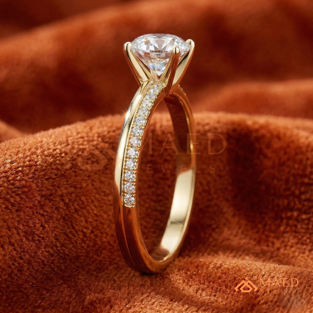 Marquise Cut Split Shank Engagement Ring in Sterling Silver, 14k Gold, or 14k Rose Gold