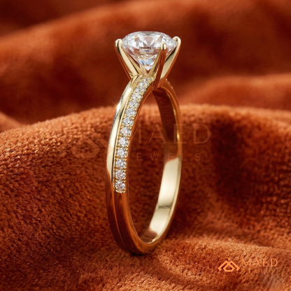 Marquise Cut Split Shank Engagement Ring in Sterling Silver, 14k Gold, or 14k Rose Gold