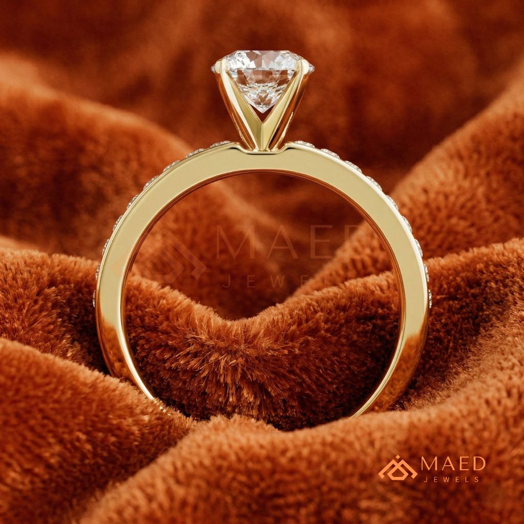 Princess Cut Diamond Engagement Ring | 14k Gold, Rose Gold & Sterling Silver Sparkle Solitaire Accented Band